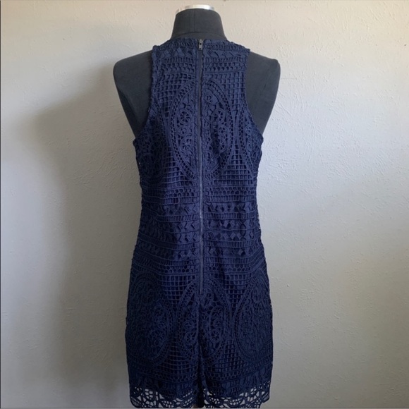 Lovers + Friends Caspian Lace Dress in Navy Blue Size Small - Picture 4 of 8